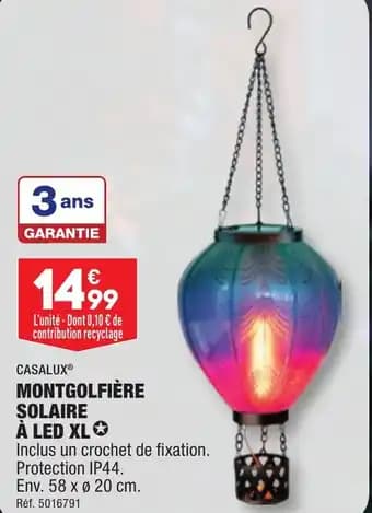 MONTGOLFIÈRE SOLAIRE À LED XL✪