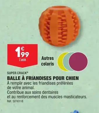 BALLE À FRIANDISES POUR CHIEN