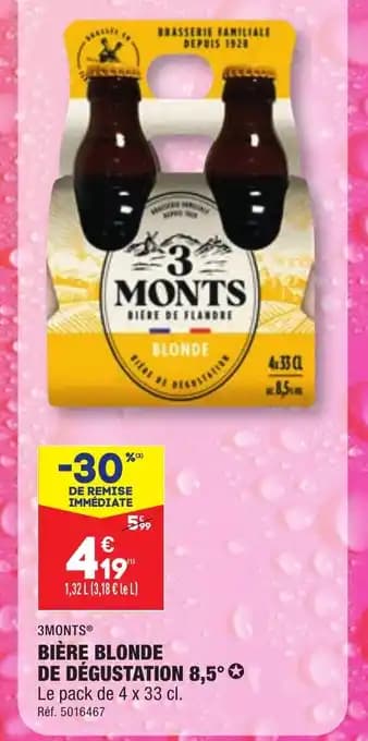 BIÈRE BLONDE DE DÉGUSTATION 8,5°