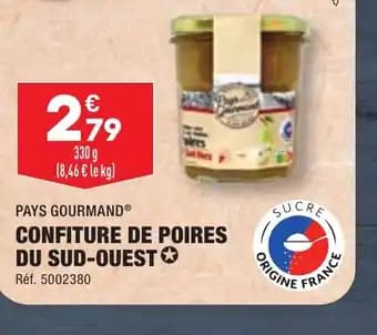 CONFITURE DE POIRES DU SUD-OUEST