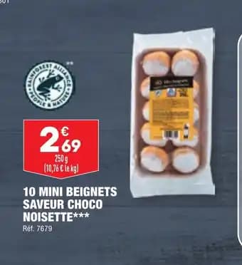 10 MINI BEIGNETS SAVEUR CHOCO NOISETTE