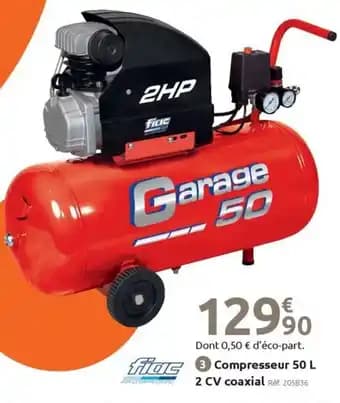 Compresseur 50 L 2 CV coaxial Réf. 205836