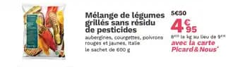 Mélange de légumes grillés sans résidu de pesticides
