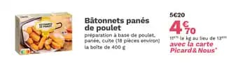 Bâtonnets panés de poulet