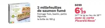 2 millefeuilles de saumon fumé