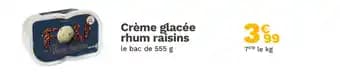 Crème glacée rhum raisins