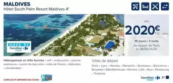 Promotion Exclusives de 1
Maldives : Découvrez l'Offre incontournable