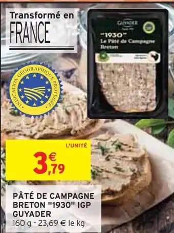 GUYADER Pâté de campagne breton 1930 igp