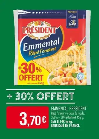 Promotion Exclusives de 3
            
        
        Président emmental râpé : Découvrez l'Offre incontournable
