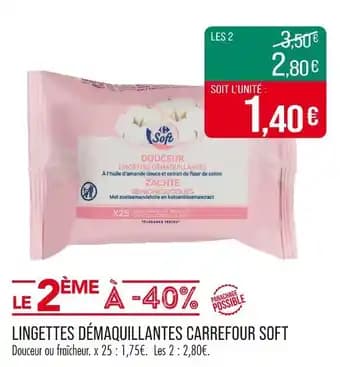 Carrefour Soft Lingettes Démaquillantes Carrefour Soft