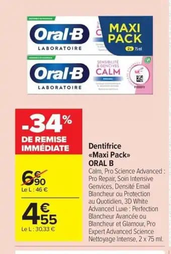 ORAL B Dentifrice Maxi Pack