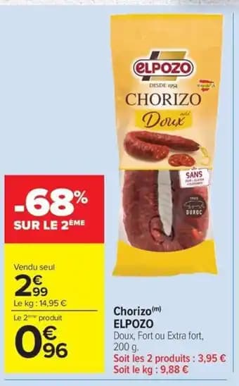 Promotion Exclusives de 20
Chorizo : Découvrez l'Offre incontournable