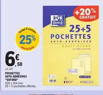 Pochettes auto-adhésives