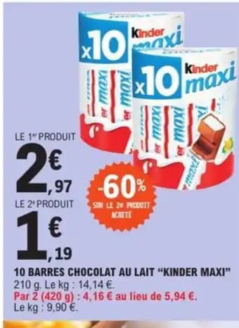 Promotion Exclusives de 1
Kinder chocolat : Découvrez l'Offre incontournable