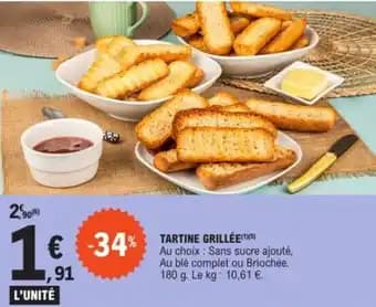 Tartine grillée(5) 180 g