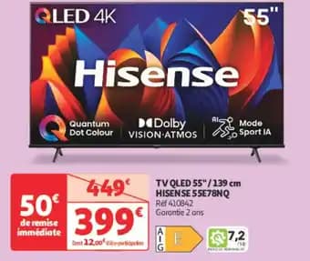 HISENSE Tv qled 55"/139 cm 55e78nq