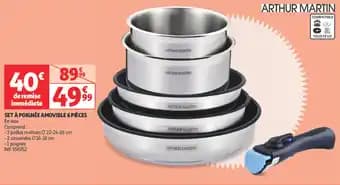 ARTHUR MARTIN Set à poignée amovible 6 pièces