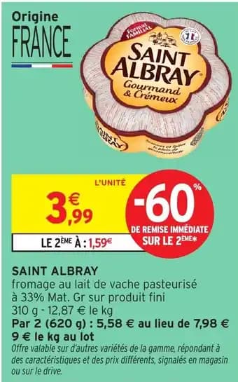 Promotion Exclusives de 1
Saint Albray : Découvrez l'Offre incontournable