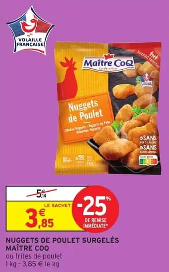 MAÎTRE COQ Nuggets de poulet surgelés 1 kg