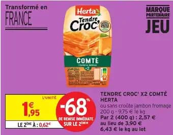 Promotion Exclusives de 1
Croc' comté : Découvrez l'Offre incontournable