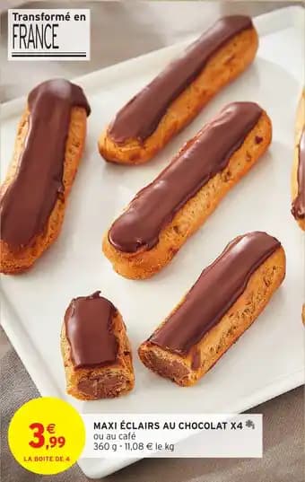 Maxi éclairs au chocolat x4 360 g