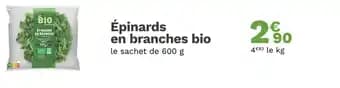 Picard Épinards en branches bio