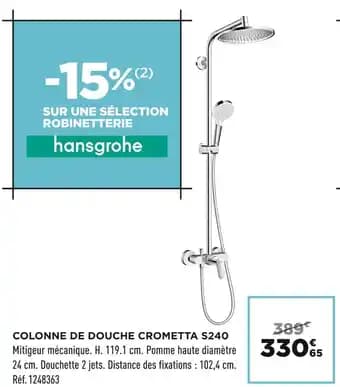 Promotion Exclusives de 1
            
        
        Colonne douche : Découvrez l'Offre incontournable