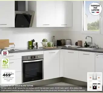 Lapeyre Cuisine en kit Agile Blanc Satiné