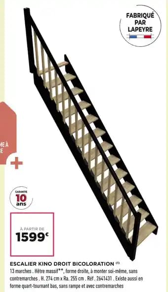 Lapeyre Escalier Kino Droit Bicoloration