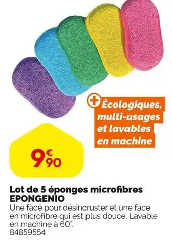 Epongenio Lot de 5 éponges microfibres