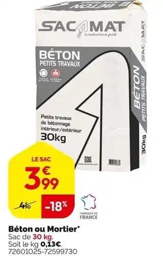 Promotion Exclusives de 1
Béton ou mortier : Découvrez l'Offre incontournable
