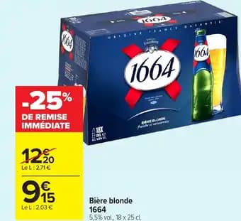1664 Bière blonde 18 x 25 cl