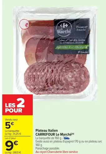 CARREFOUR Plateau Italien Le Marché 160 g