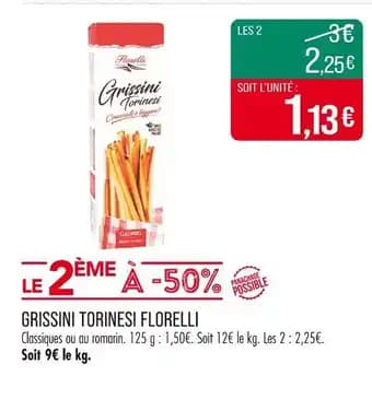 Promotion Exclusives de 3
Grissini : Découvrez l'Offre incontournable