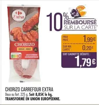 Promotion Exclusives de 25
Chorizo : Découvrez l'Offre incontournable