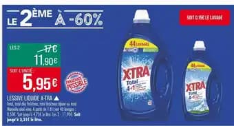 Promotion Exclusives de 9
X tra lessive liquide : Découvrez l'Offre incontournable