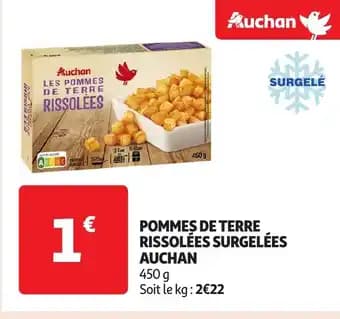 AUCHAN Pommes de terre rissolées surgelées 450 g