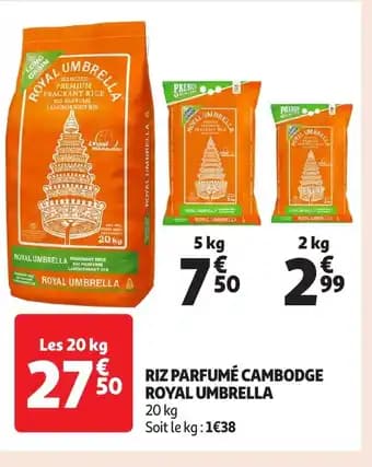 ROYAL UMBRELLA Riz parfumé cambodge 20 kg