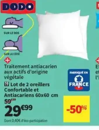 Promotion Exclusives de 19
Oreillers : Découvrez l'Offre incontournable