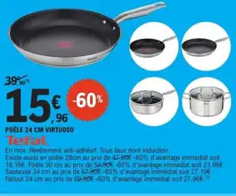 TEFAL Poêle 24 cm virtuoso