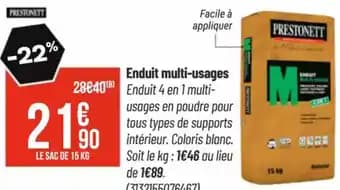 Promotion Exclusives de 5
Enduit : Découvrez l'Offre incontournable