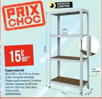 Promotion Exclusives de 17
Étagère métal : Découvrez l'Offre incontournable