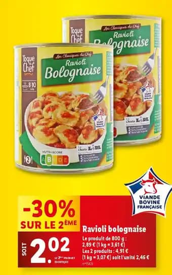 TOQUE & CHEF Ravioli bolognaise