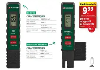PARKSIDE pH-mètre / Appareil de mesure TDS