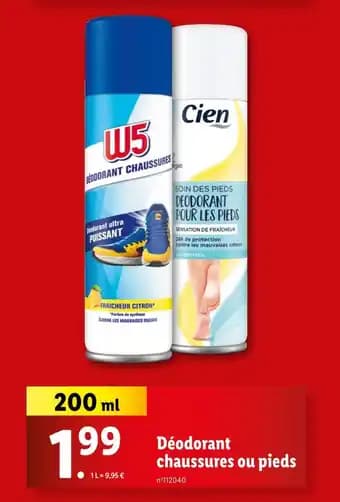 Cien Déodorant chaussures ou pieds