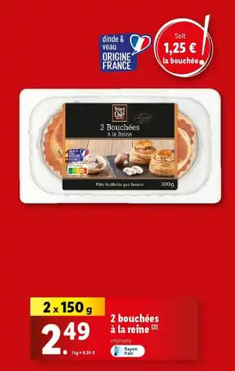 TOQUE CHEF 2 Bouchées à la Reine 2 x 150 g