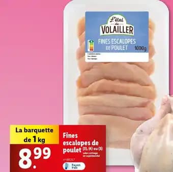 Fines escalopes de poulet 1 kg