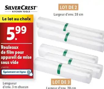 SILVER Rouleaux de film pour appareil de mise sous vide CREST®