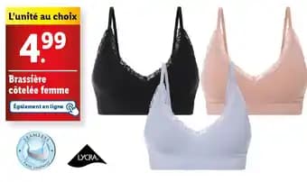 LYCRA Brassière côtelée femme