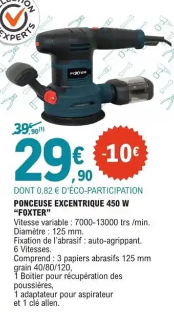 Promotion Exclusives de 5
Ponceuse excentrique : Découvrez l'Offre incontournable